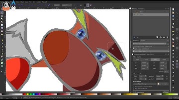 Vectorizing pixel art cartoon manually with Inkscape.