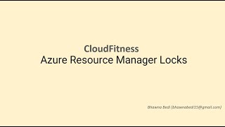 Azure Resource Manager Locks