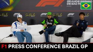 F1 Pre-Race Press Conference – Bortoleto, Albon & Hadjar | Brazil GP 2025!