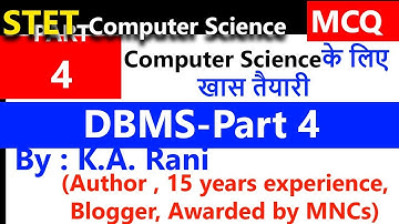 DBMS Part-4 500 MCQ |what is Query Operations |STET Computer Science MCQ Questions