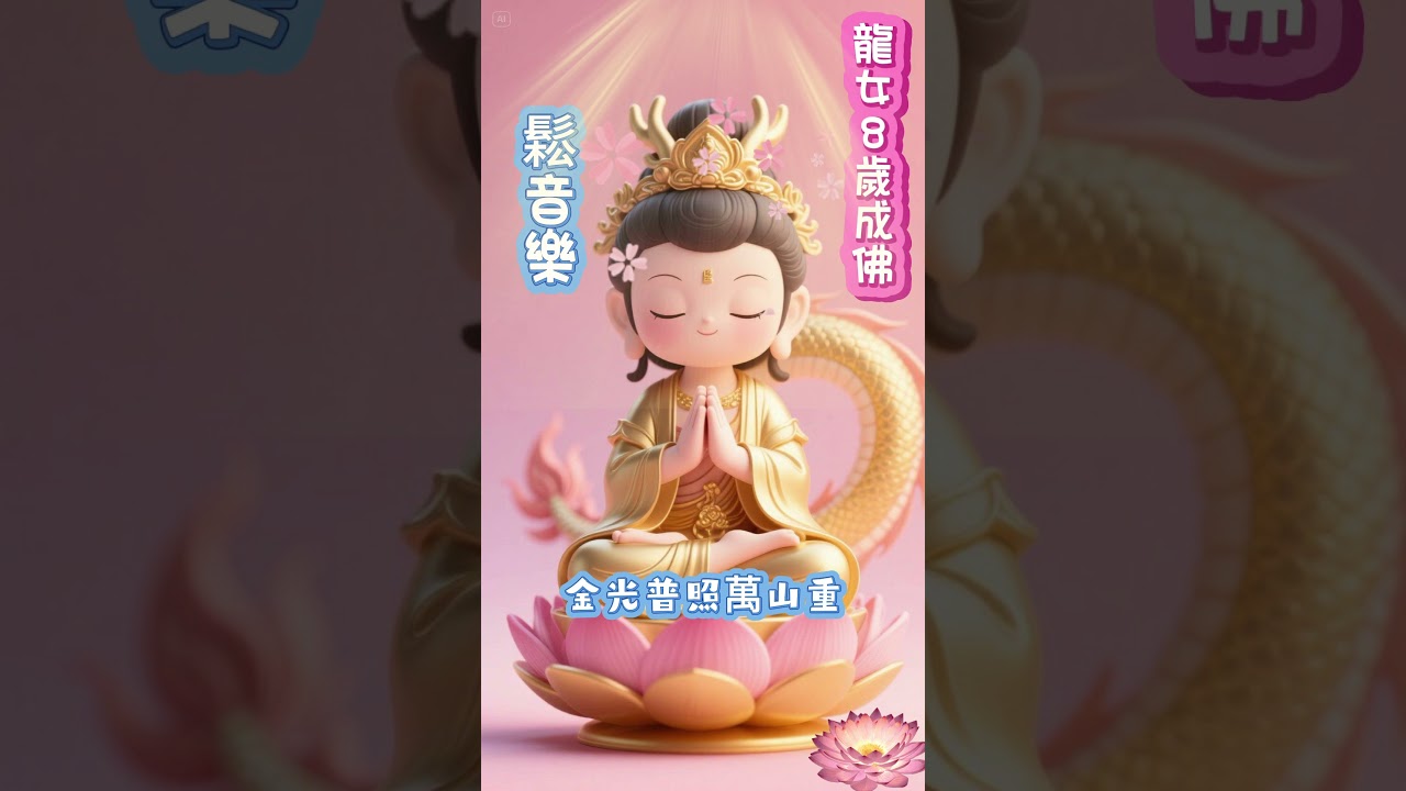 鬆音樂🙏8歲龍女成佛，智慧圓滿、慈悲動人！這首用AI創作的歌曲，搭配龍女萌版，獻給相信童心也能成就佛道的你#鬆音樂 #龍女成佛 #AI音樂 #佛系萌圖 #1k#瀧觀音