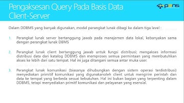 Basis Data Lanjut Oracle: Teori 9 - Basis Data Client Server