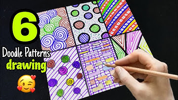6 Easy Doodle Patterns / Zentangle Art / Doodlin