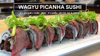 Sous Vide WAGYU PICANHA Sushi - Collab with Chef Hiroyuki Terada