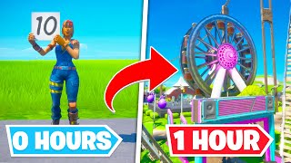 I gave 10 Fortnite players ONE HOUR to build me a THEME PARK... (amazing)