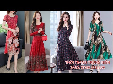 5 Kiểu Váy Đầm Xòe Tuổi Trung Niên cao cấp sang trọng U40, U50 Hàng mới Đẹp Mê Ly 2019-2020 | Foci