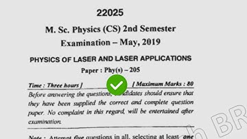 Mdu MSc Physics 2nd Sem Physics of Laser & Laser Application Question Paper