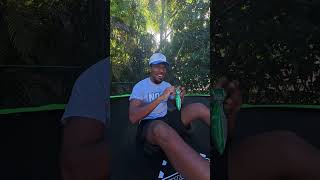 I got caught eating on the Trampoline…