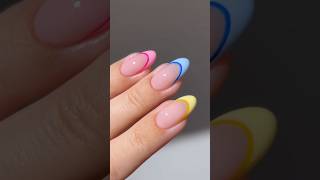 🎨💅🏻 colorful double french #nails #nailart #nailpolish #naildesign
