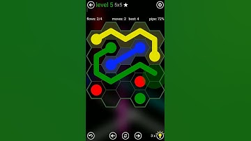 Flow Free Hexes Game Play Level 5 walkthrough android and iOS