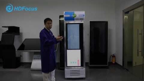 Refrigerator with 32 inch transparent screen