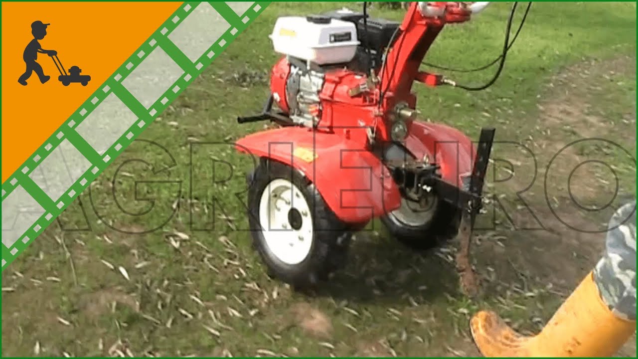GeoTech PGT 900 garden tiller with 7 HP petrol engine with pneumatic wheels - Customer's video