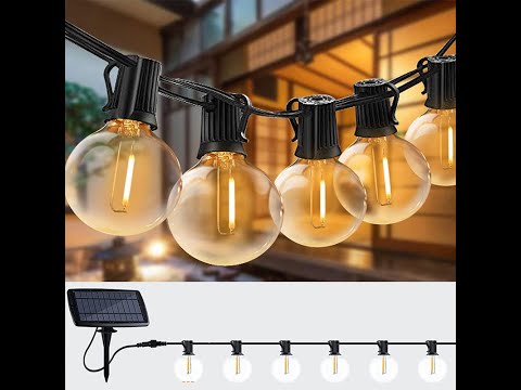 Гірлянда G40 25 ламп 15метрів світлодіодна вулична LedArt на сонячній енергії Solar + USB, видео 1