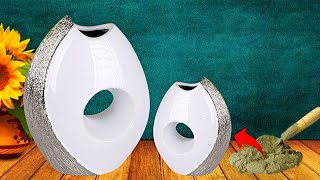 Flower Vase Making With Paper Easy | Homemade Showpiece For Home Decoration Cement Craft Ideas