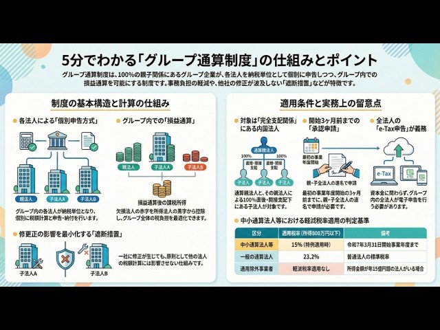 国税庁タックスアンサー｜法人税】No.5900 グループ通算制度の概要