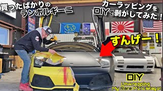DIYでカーラッピングを剥がしたらすんげーランボルギーニが出てきた！Look what I found after unwrapping my NEW Lambo!