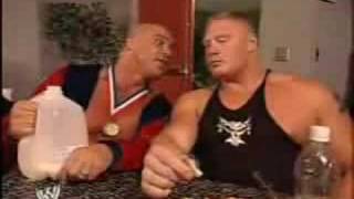 WWE Brock Lesnar & Kurt Angle - Funny Moment