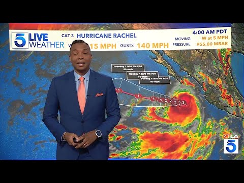 Hurricane Rachel strengthens to a Cat 3 storm off Mexico's Pacific coast