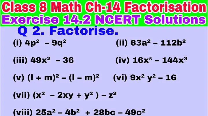 Class 8 Ex 14.2 Q 2 | Factorisation | Chapter 14 | Exercise 14.2 | Math NCERT Solutions | CBSE