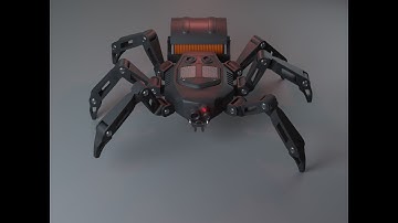 Spider robot. Made in Blender
