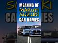 Meaning of maruti suzuki car names