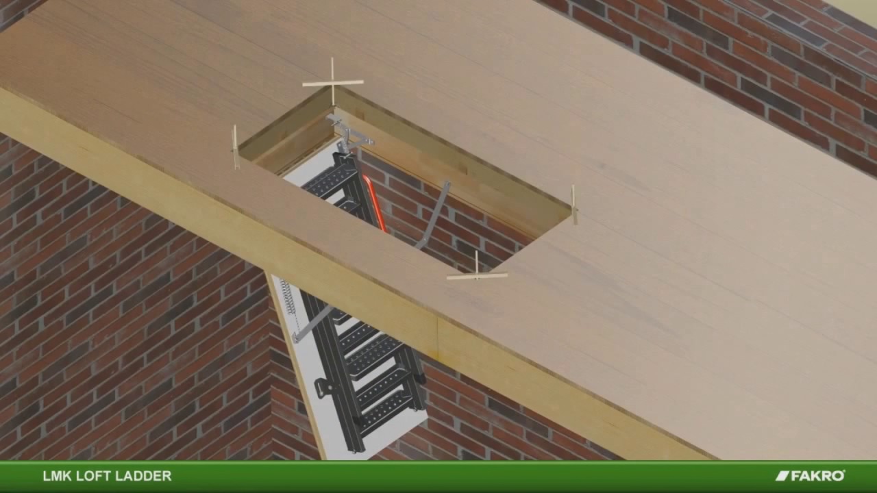 Монтаж металлической чердачной лестницы Fakro - YouTube