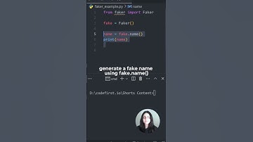 Python Generate Fake Data with Faker #shorts #pythontutorial