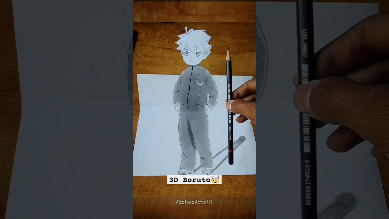 3D Boruto Drawing✨🤯 