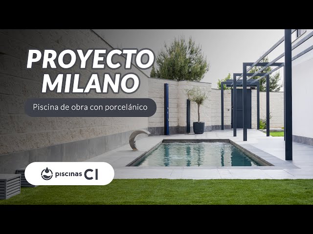 Proyecto Milano | Piscina de obra con porcelánico | 8 x 2,40 metros