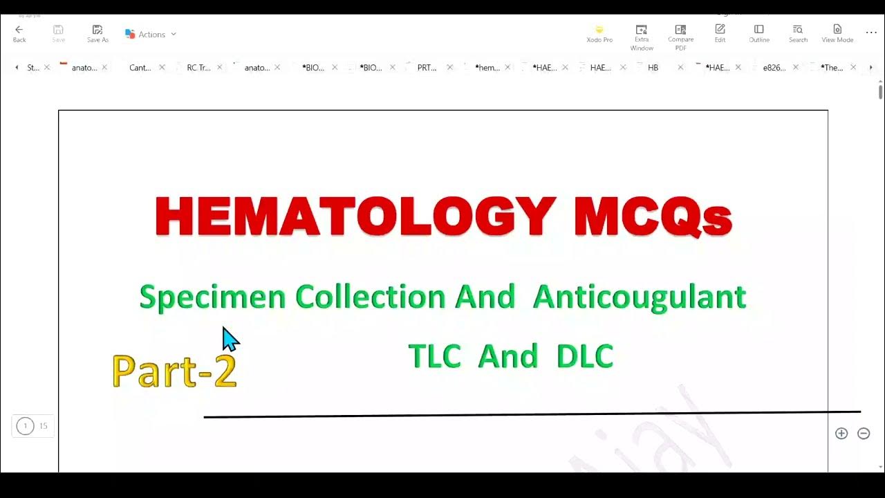 Imp.Hematology MCQs Question and Answer TLC , DLC & Anticoagulant Part 2 group5 aiims 