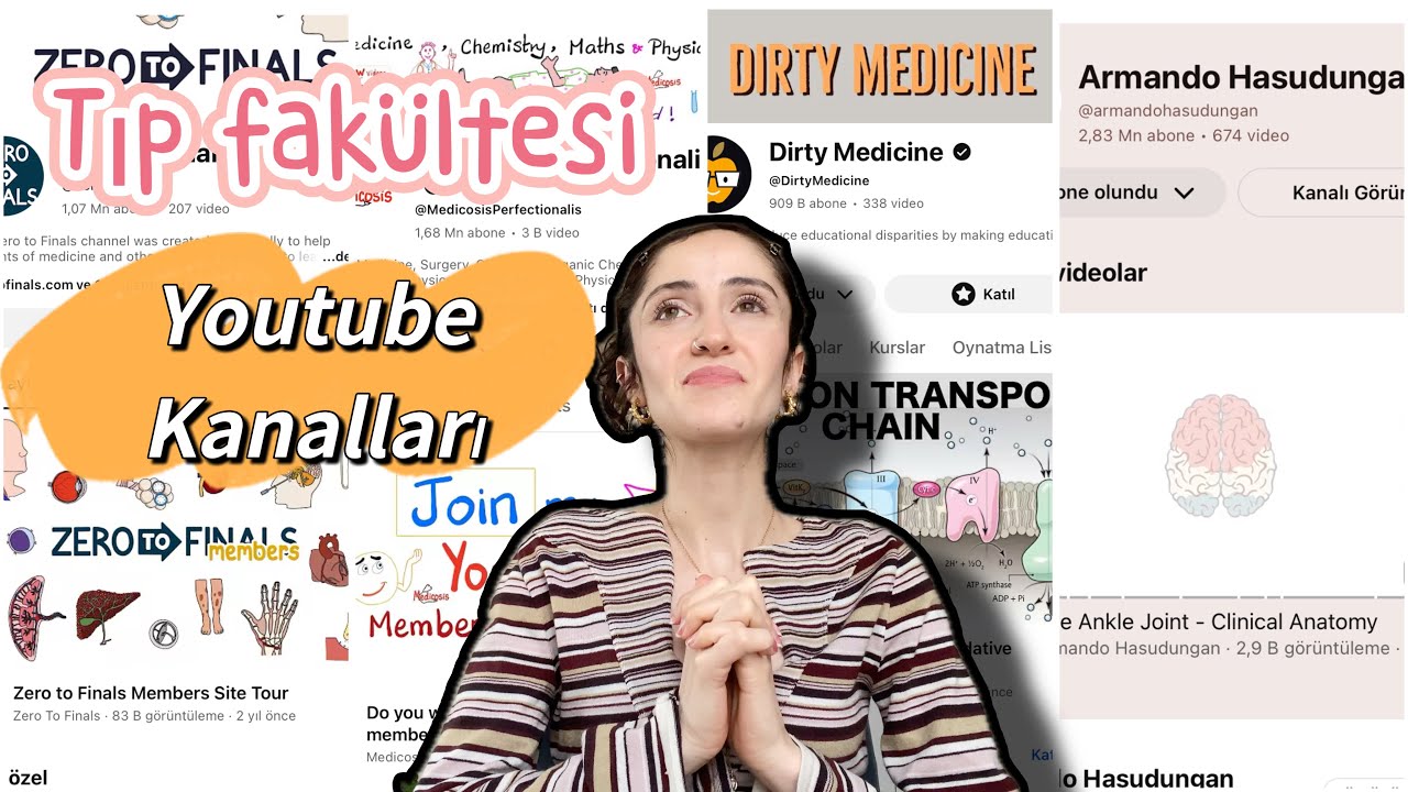 Tıp fakültesi için youtube kanalı önerilerim🙇‍♀️