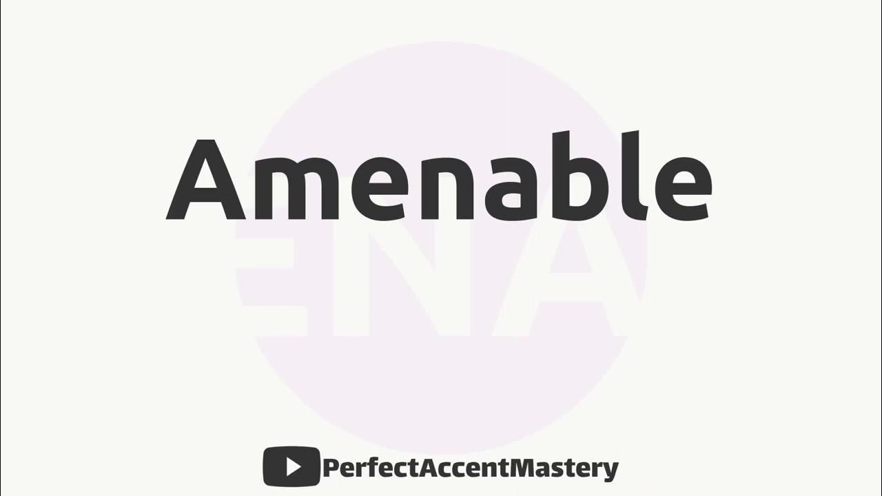 How to Pronounce AMENABLE IPL Definition Perfect Accent Mastery