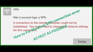 How to fix Windows PPTP VPN connection error - As Fast As Possible Profile