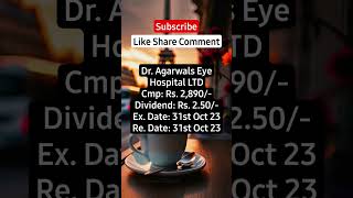 Dr. Agarwals Eye Hospital LTD Dividend Announced nasdaq nifty sensexnifty niftyfuture stock