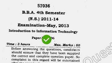 2013 Mdu BBA 4th Sem Introduction to Information Technology Question Paper