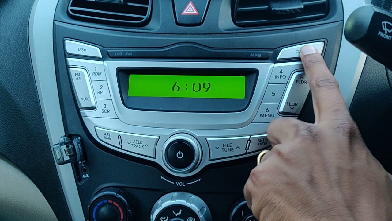 Hyundai Eon Clock setting YouTube