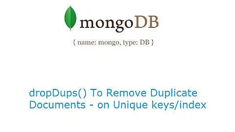 dropDups() Method To Remove Duplicate Documents: MongoDB