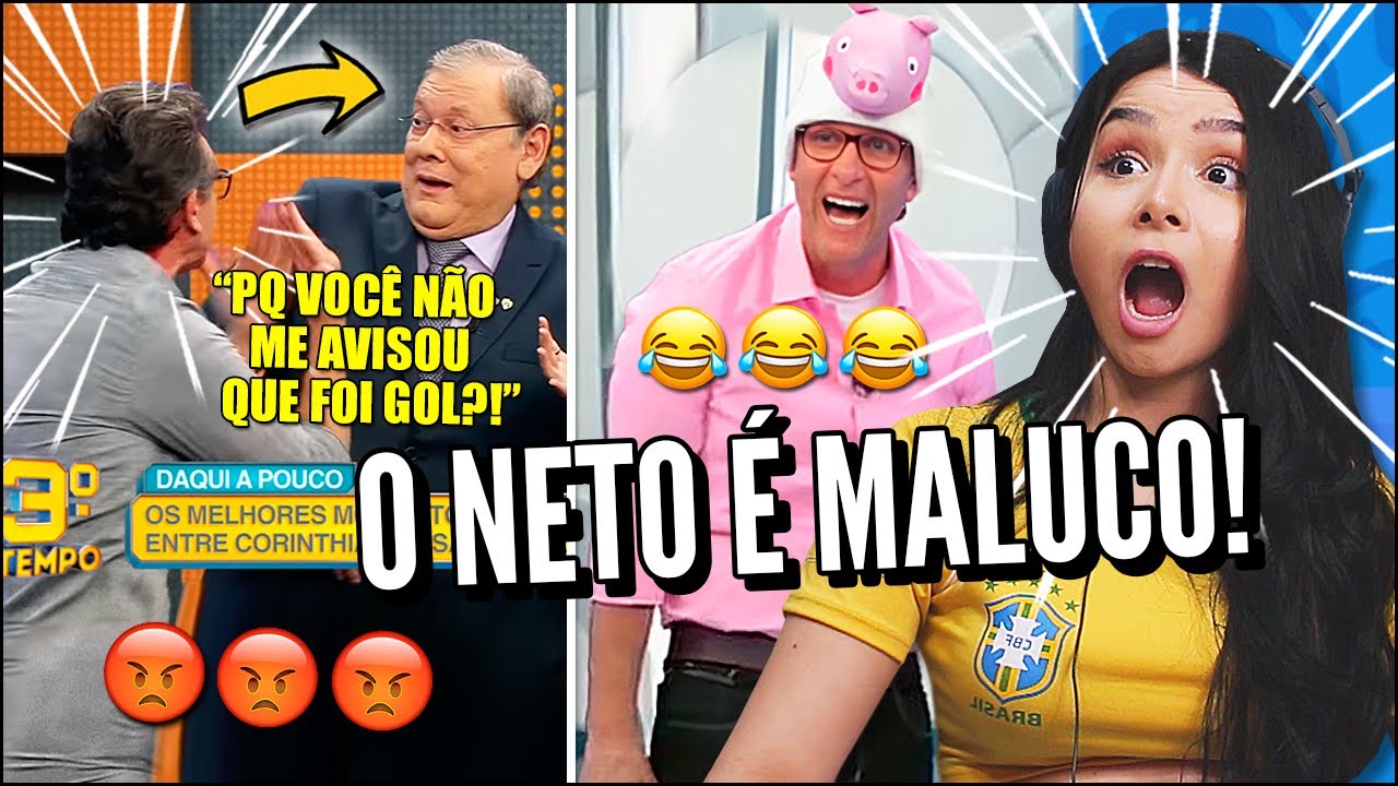 14 VEZES QUE NETO ENLOUQUECEU AO VIVO - QUEBROU ATÉ O CENÁRIO - DNA FUTEBOL (JOVENS REAGEM)