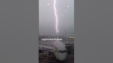 Lightning strikes parked plane in Brazil