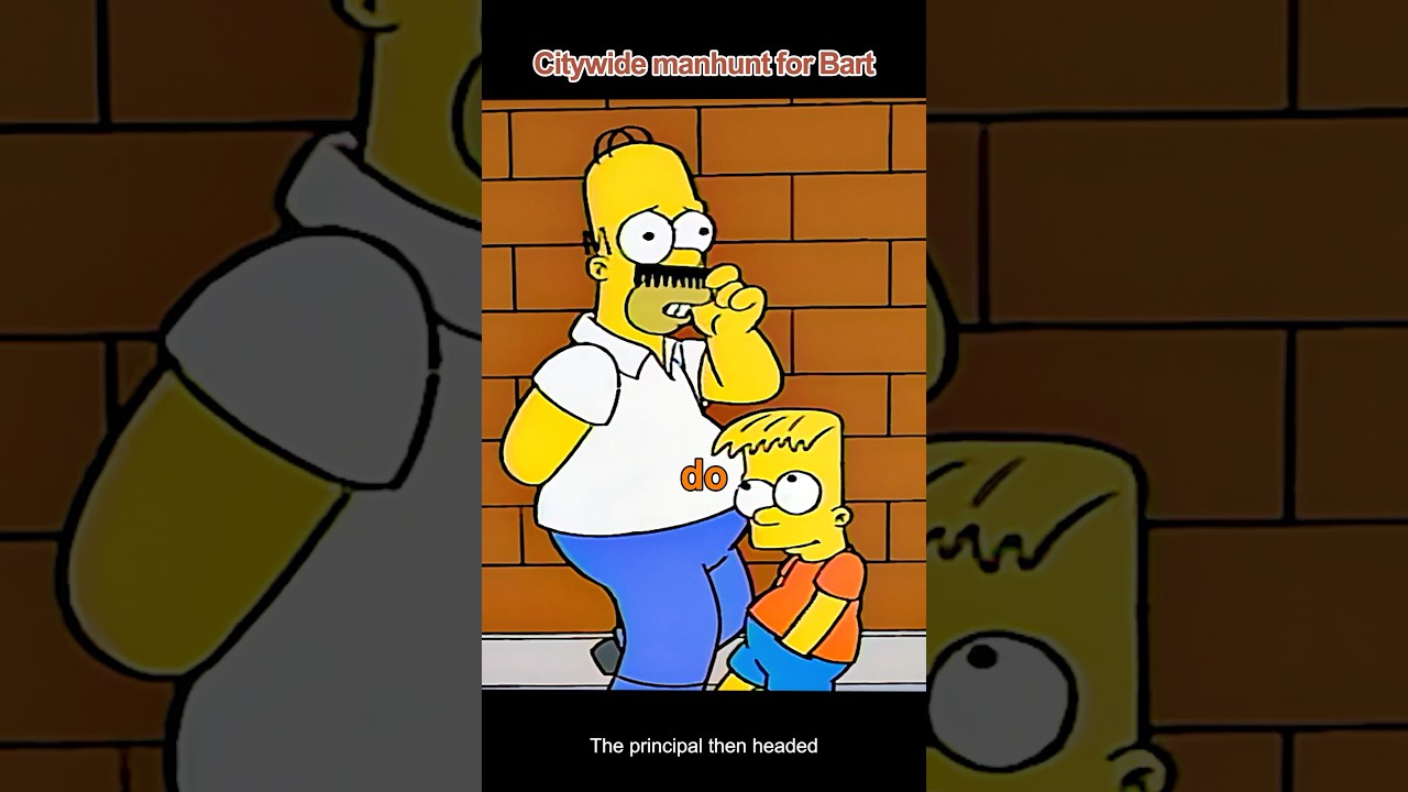 Citywide manhunt for Bart #foryou #simpsons #shorts #movie