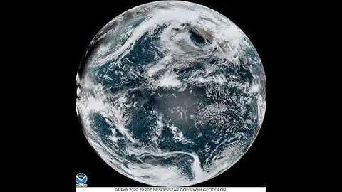 NOAA Full Disk video, with moving clouds - 04 FEB 2020