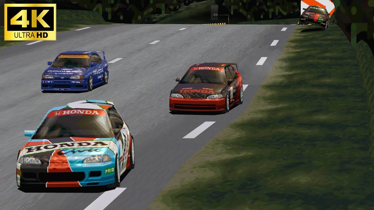 PS1【グランツーリスモ】を4Kで蘇らせてみた!! JTCC ADVAN シビックフェリオ CIVIC FERIO KEIICHI TSUCHIYA GT1 4K 60FPS Game Play#36