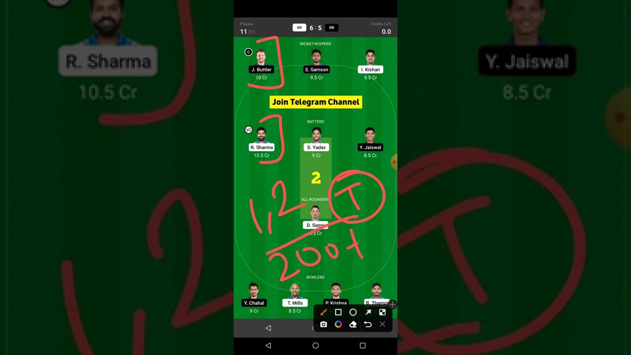 MI vs RR Dream11 Team | MI vs RR Grand League Team | MI vs RR 2022 | MI vs RR Dream11 Today