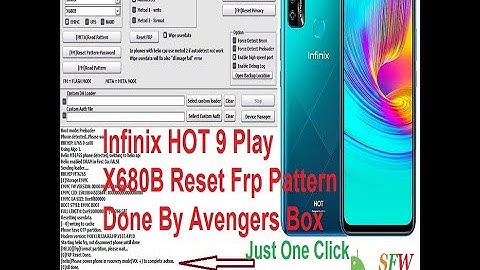 Infinix HOT 9 Play X680B Reset Frp Pattern Done By Avengers Box #Short