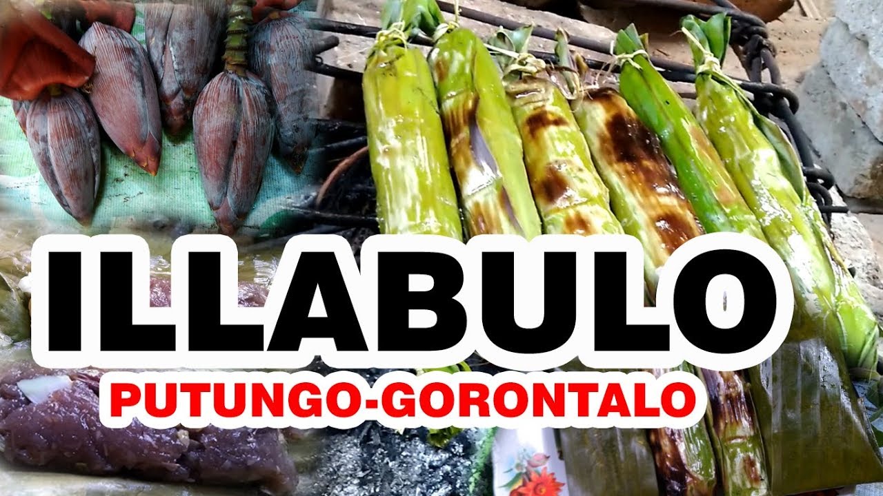 JAJANAN KHAS - INDONESIAN COULINER - GORONTALO FOOD TRADITIONAL ILLABULO SAGO BANANAS Jantung Pisang