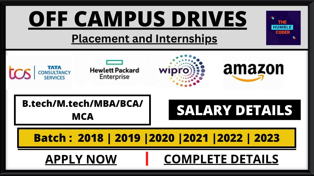 TCS, HP, Wipro, Amazon Off Campus drive | Fresher Eligible | 2018-2023 | Apply Now