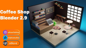 Coffee Shop in Blender 2.93 - 3D Modeling