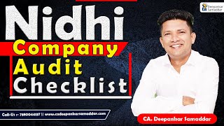Details Nidhi Company || Audit Checklist || Nidhi Company Audit Checklist || CA. Deepankar Samaddar Guide