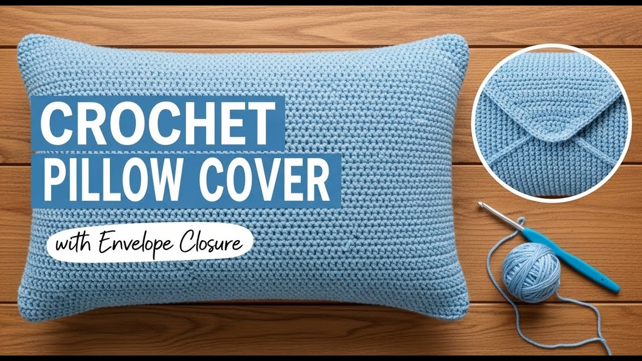 Crochet a Simple Crochet Pillow Cover with Envelope Closure