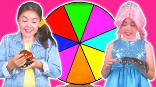 SPIN THE WHEEL GAME 🌀 Magic Gummy Candy Color Machine! - Princesses In Real Life | Kiddyzuzaa screenshot 1